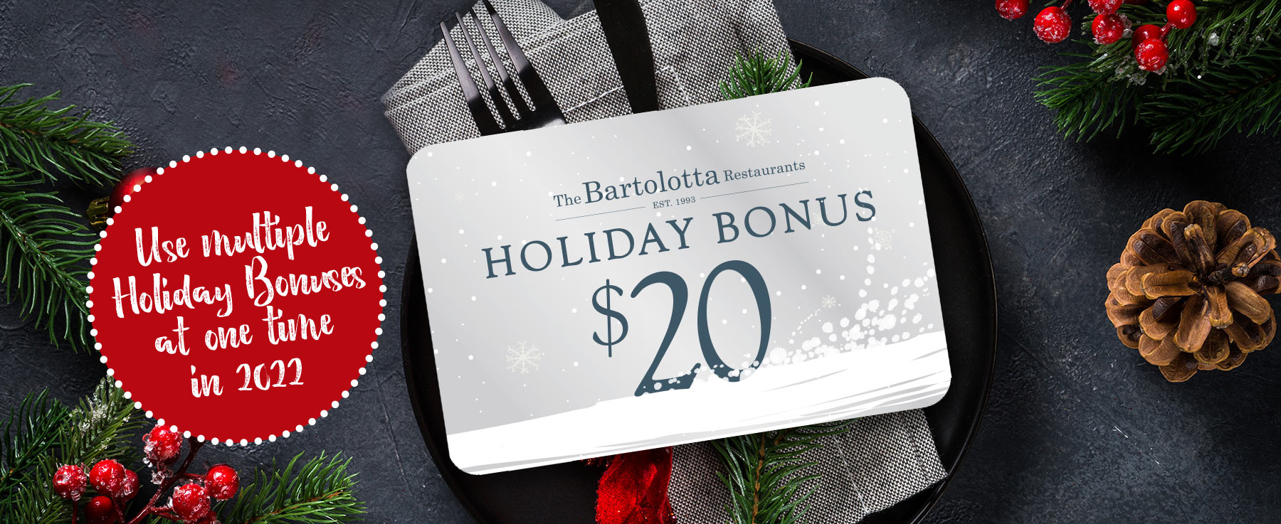 Bartolotta Gift Cards for the Holidays