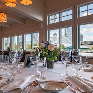 Harbor House overlooking Lake Michigan and the Milwaukee Art Museum