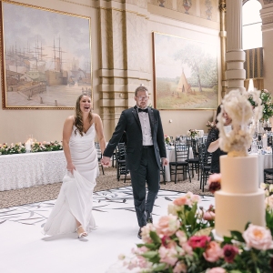 Wedding Couple viewing their cake at The Grain Exchange